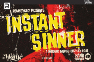 Instant Sinner: A Vintage Horror Display Font for Web Design